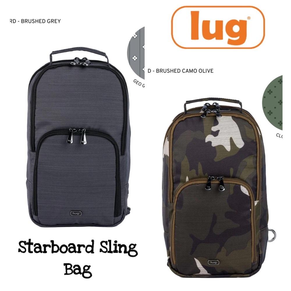 Lug Starboard Brushed Sling Bag NWT Brushed Camo Olive or Brushed Grey